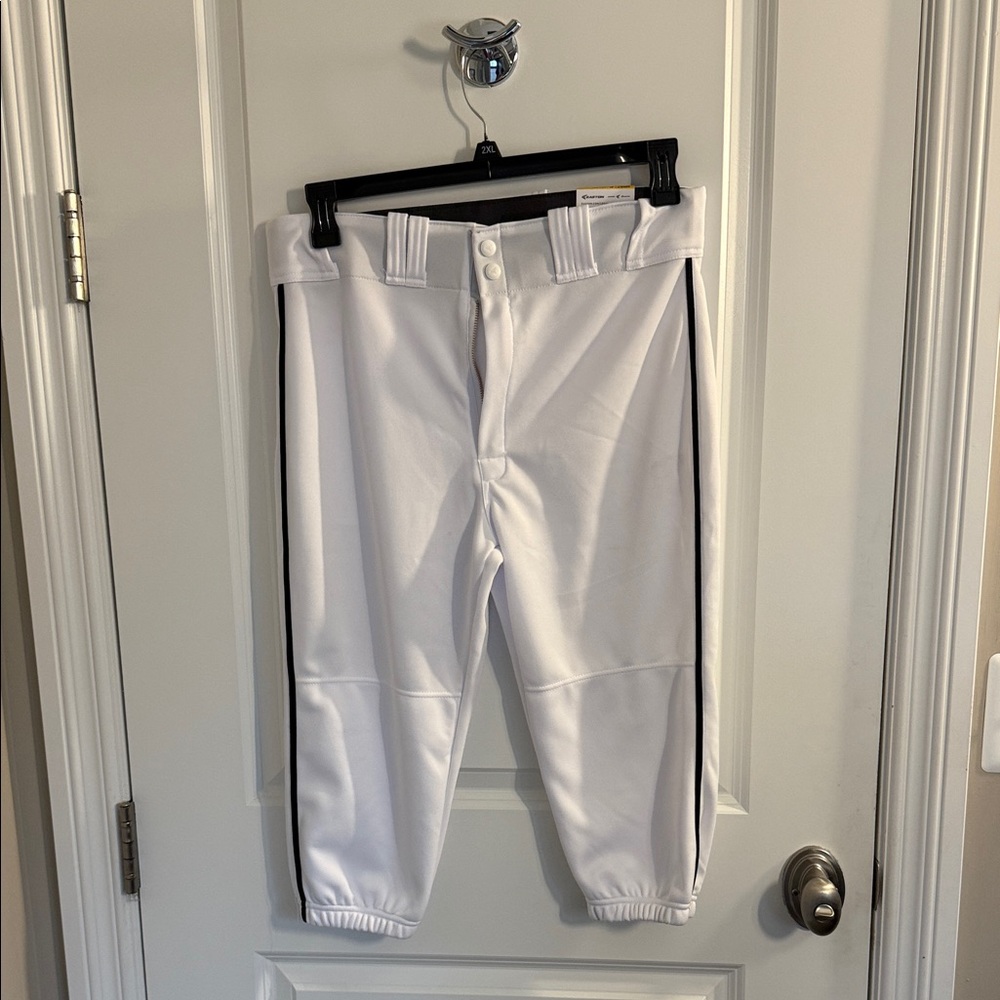 Easton White Baseball Pants with Black Accents